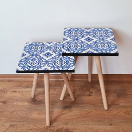 Hanah Home Mesas Nido 2 Piezas Azul Marino